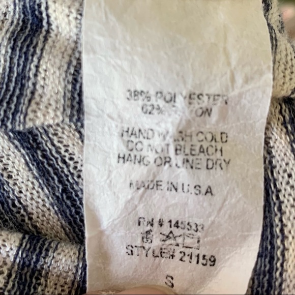 •W5• Navy/Cream Striped Swing Sleeveless Top - Sm - Picture 6 of 7